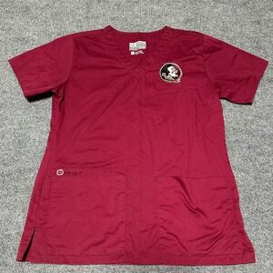 Florida State Seminoles FSU Scrub Top Maroon XS WonderWink WonderWORK